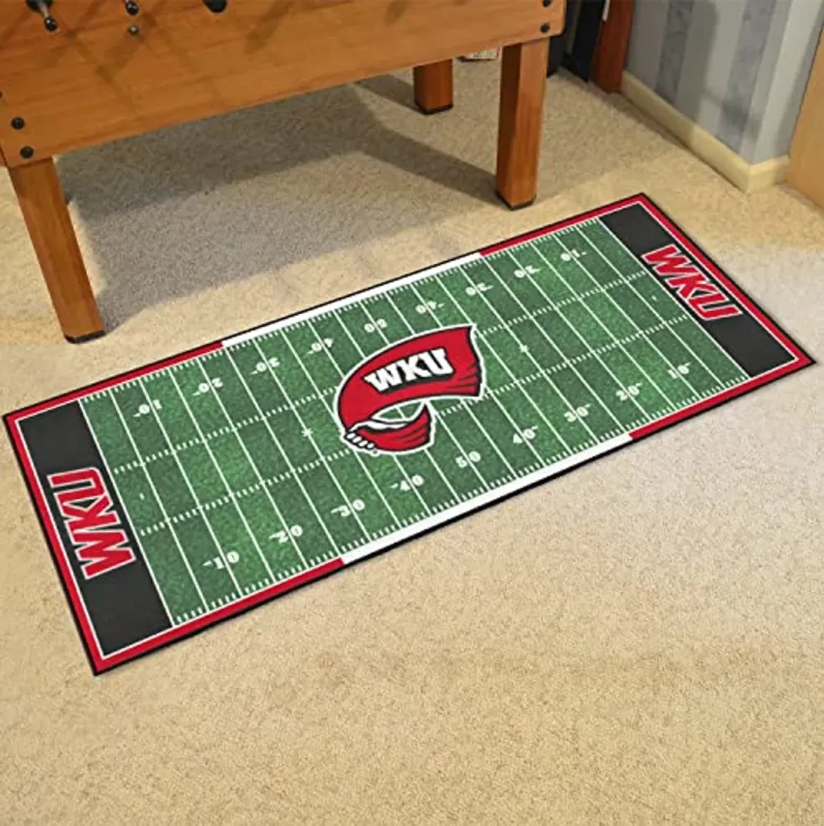 FANMATS 21709 NCAA - Western Kentucky Hilltoppers Field Runner Rug - 30in. x 72in.