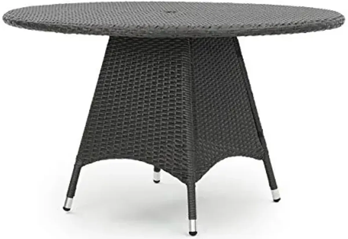 Christopher Knight Home Corsica Wicker Round Dining Table, Grey