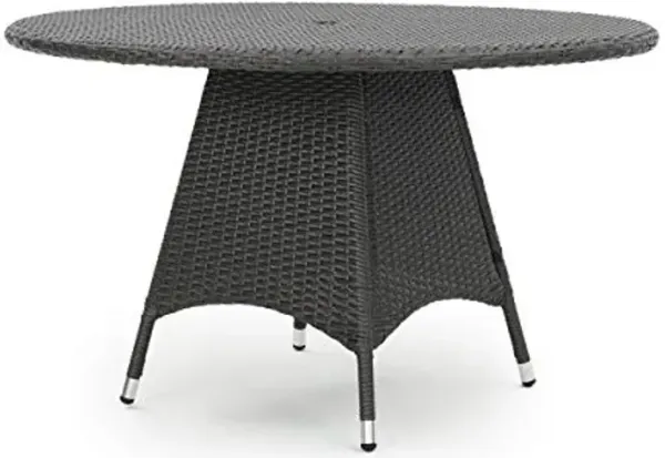 Christopher Knight Home Corsica Wicker Round Dining Table, Grey