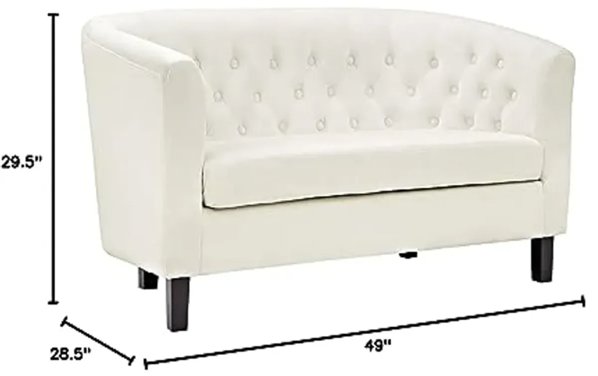 Modway Prospect Velvet Upholstered Contemporary Modern Loveseat In Ivory