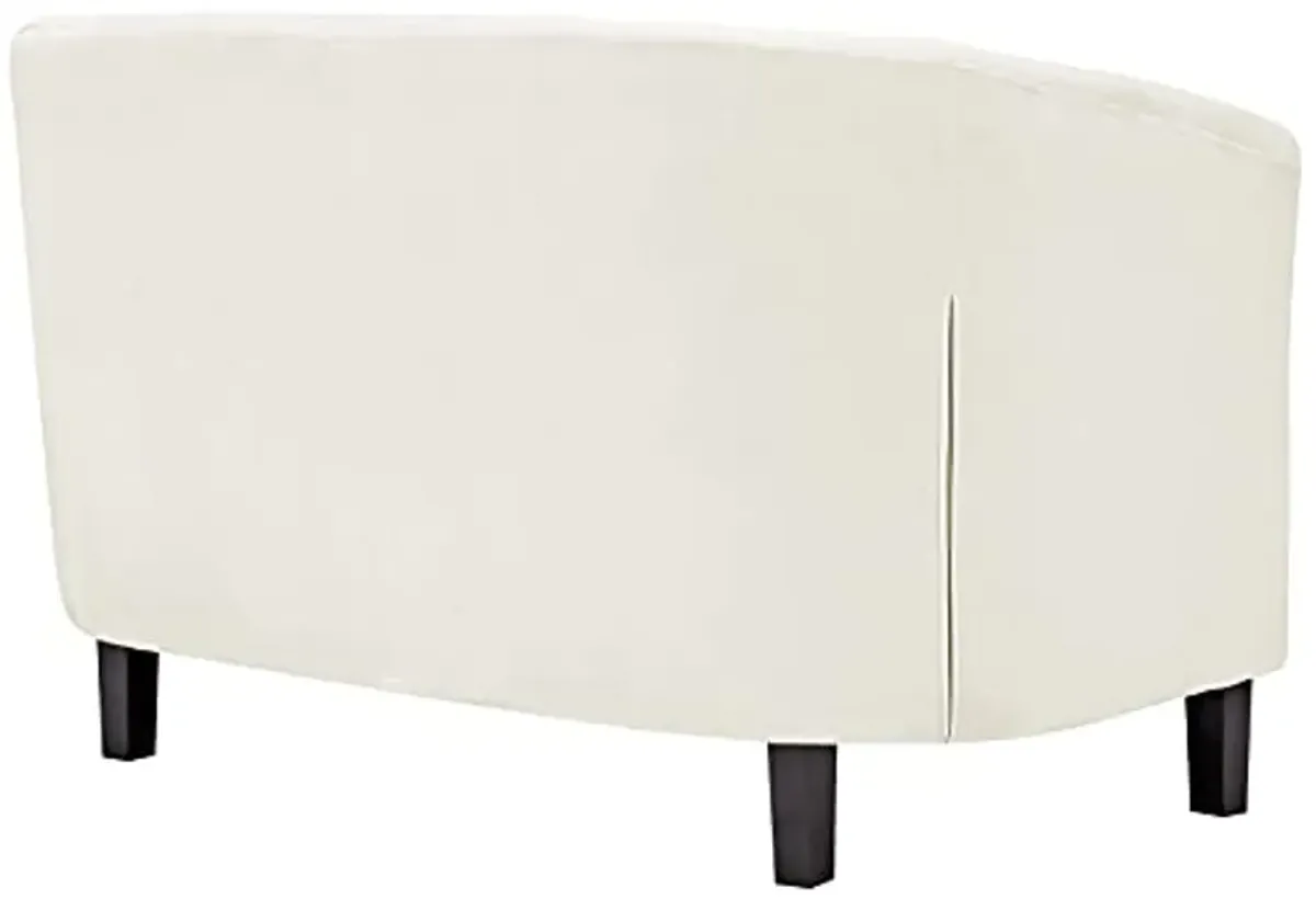 Modway Prospect Velvet Upholstered Contemporary Modern Loveseat In Ivory