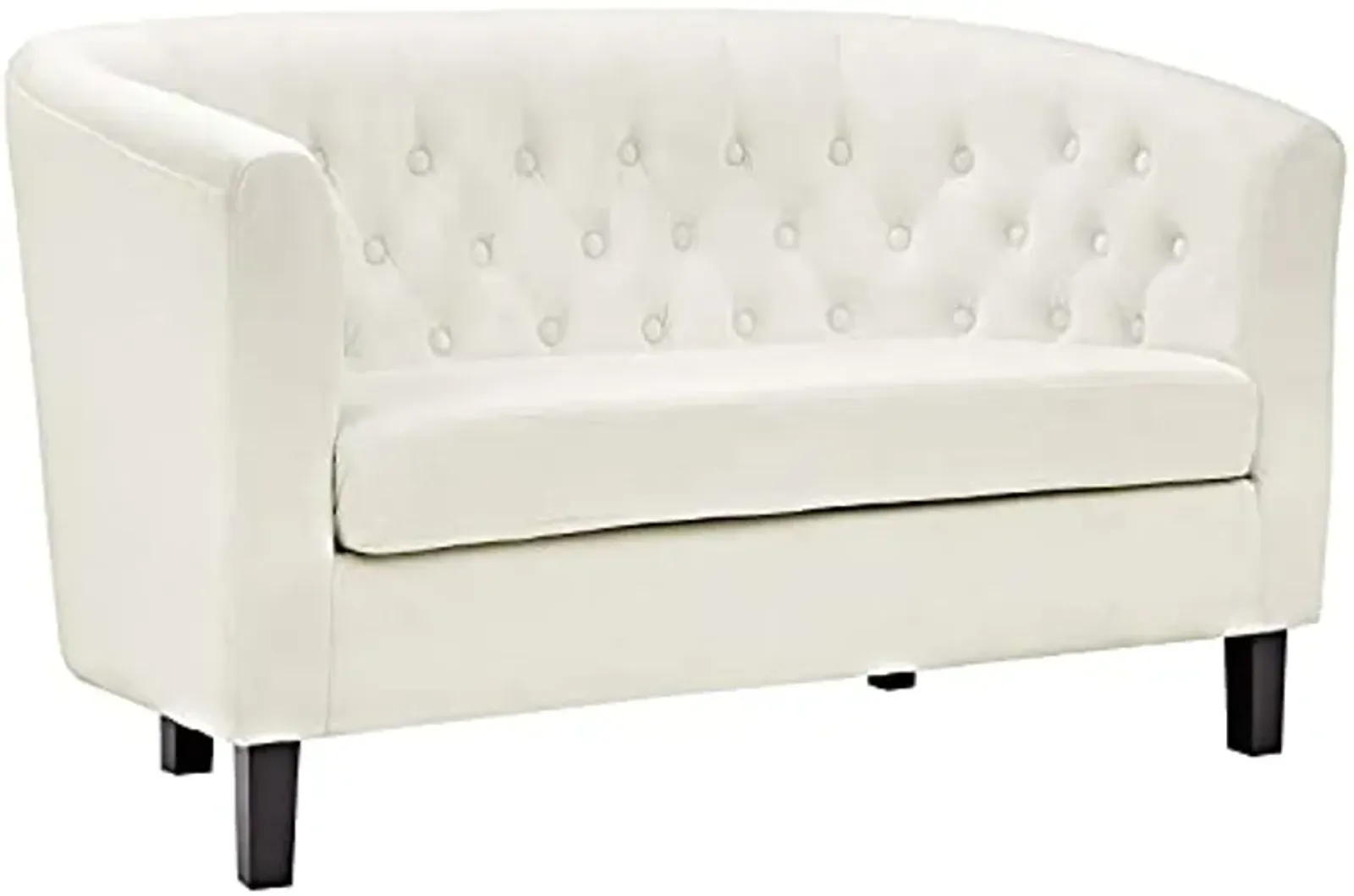 Modway Prospect Velvet Upholstered Contemporary Modern Loveseat In Ivory