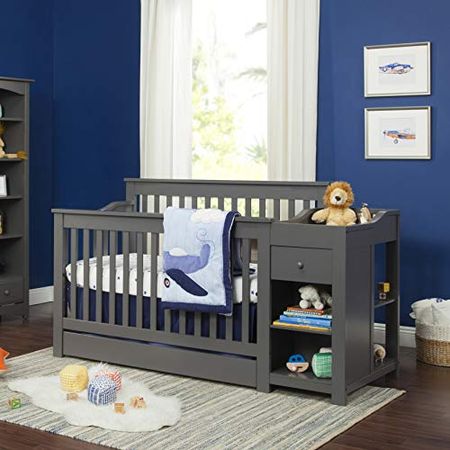 DaVinci Piedmont 4-in-1 Convertible Crib and Changer Combo in Slate