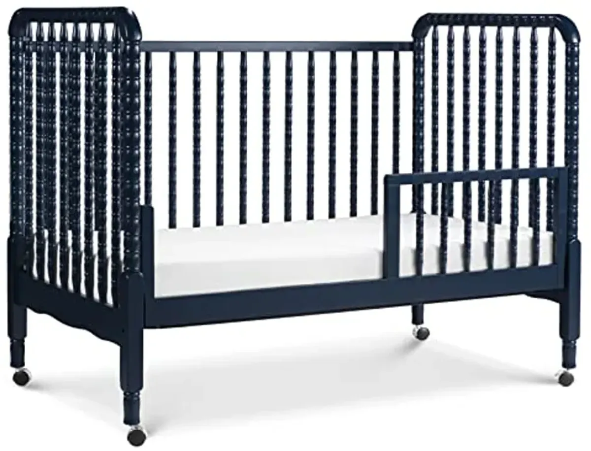 DaVinci Jenny Lind 3-in-1 Convertible Crib in Navy, Removable Wheels, Greenguard Gold Certified