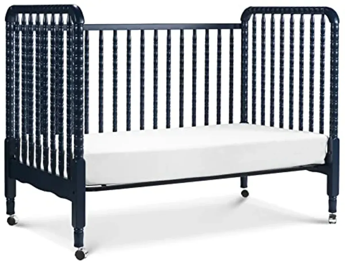 DaVinci Jenny Lind 3-in-1 Convertible Crib in Navy, Removable Wheels, Greenguard Gold Certified