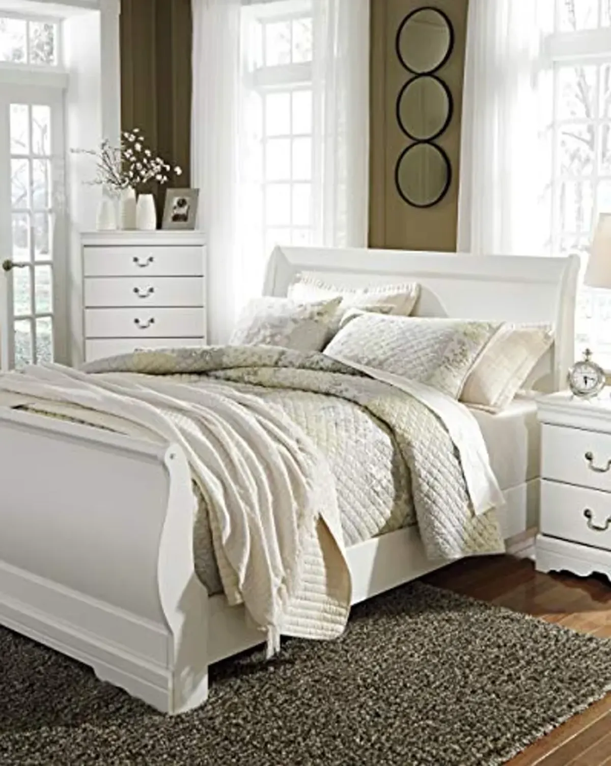 Signature Design by Ashley Anarasia Traditional Queen Sleigh Headboard ONLY, White