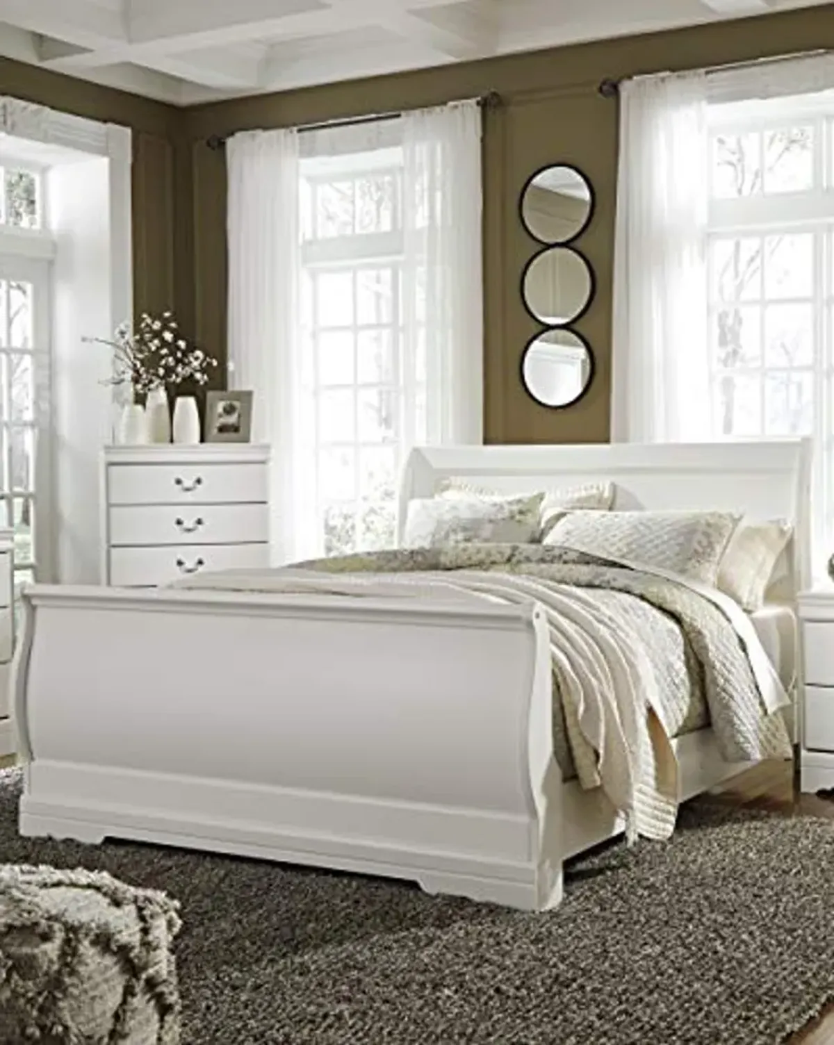 Signature Design by Ashley Anarasia Traditional Queen Sleigh Headboard ONLY, White