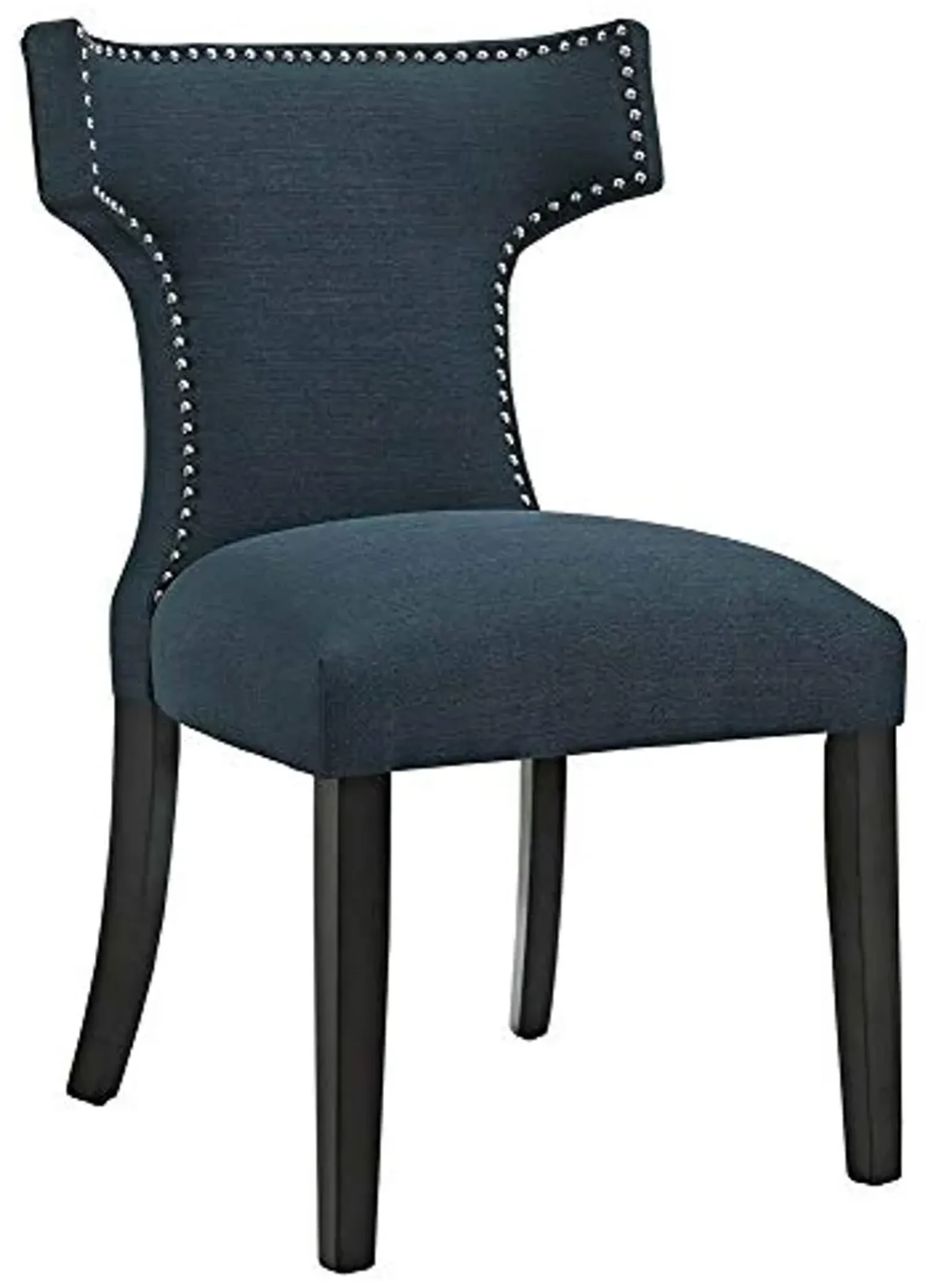 Modway Baron Curve Mid-Century Modern Upholstered Fabric with Nailhead Trim, Two Chairs, Azure