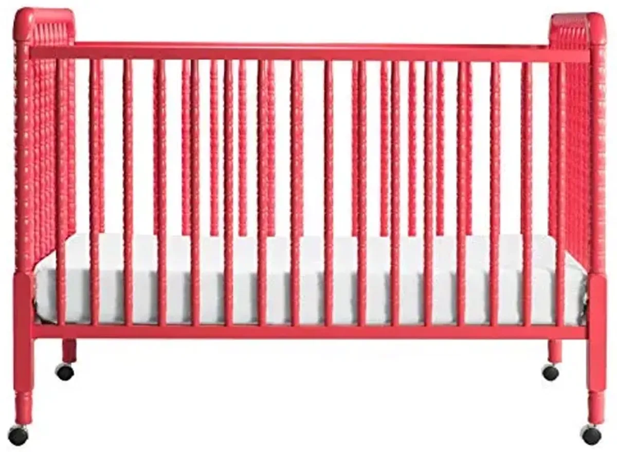 DaVinci Jenny Lind 3-in-1 Convertible Portable Crib in Coral - 4 Adjustable Mattress Positions, Greenguard Gold