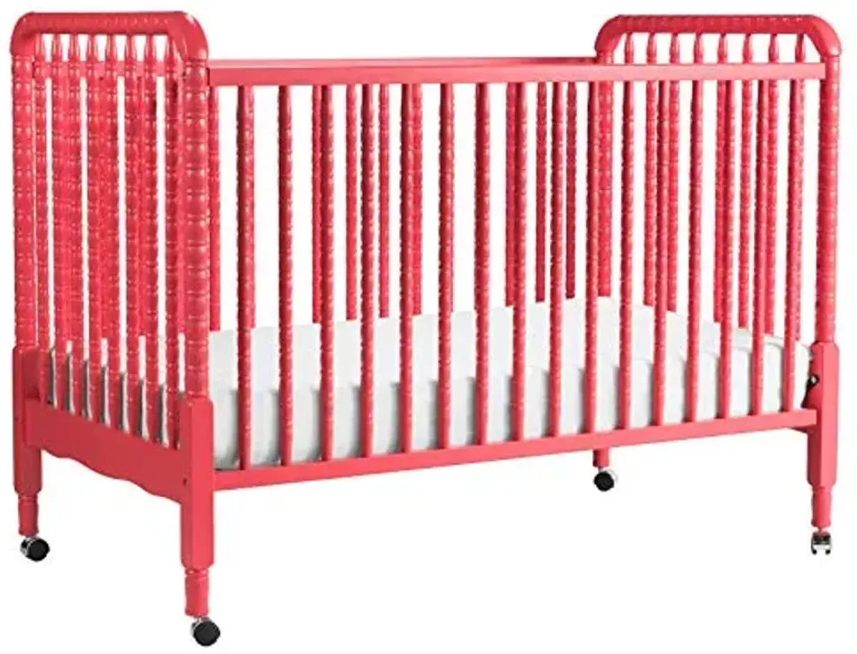 DaVinci Jenny Lind 3-in-1 Convertible Portable Crib in Coral - 4 Adjustable Mattress Positions, Greenguard Gold