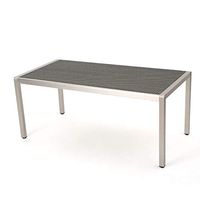 Christopher Knight Home Cape Coral Outdoor Aluminum Dining Table with Wicker Top, Grey