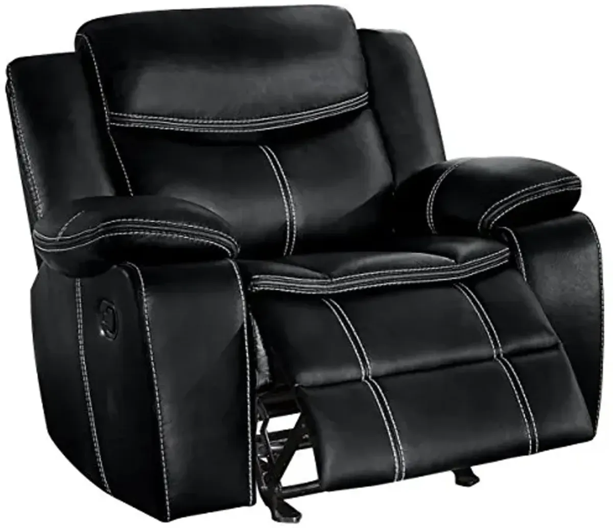 Homelegance Manual Glider Reclining Chair, Black