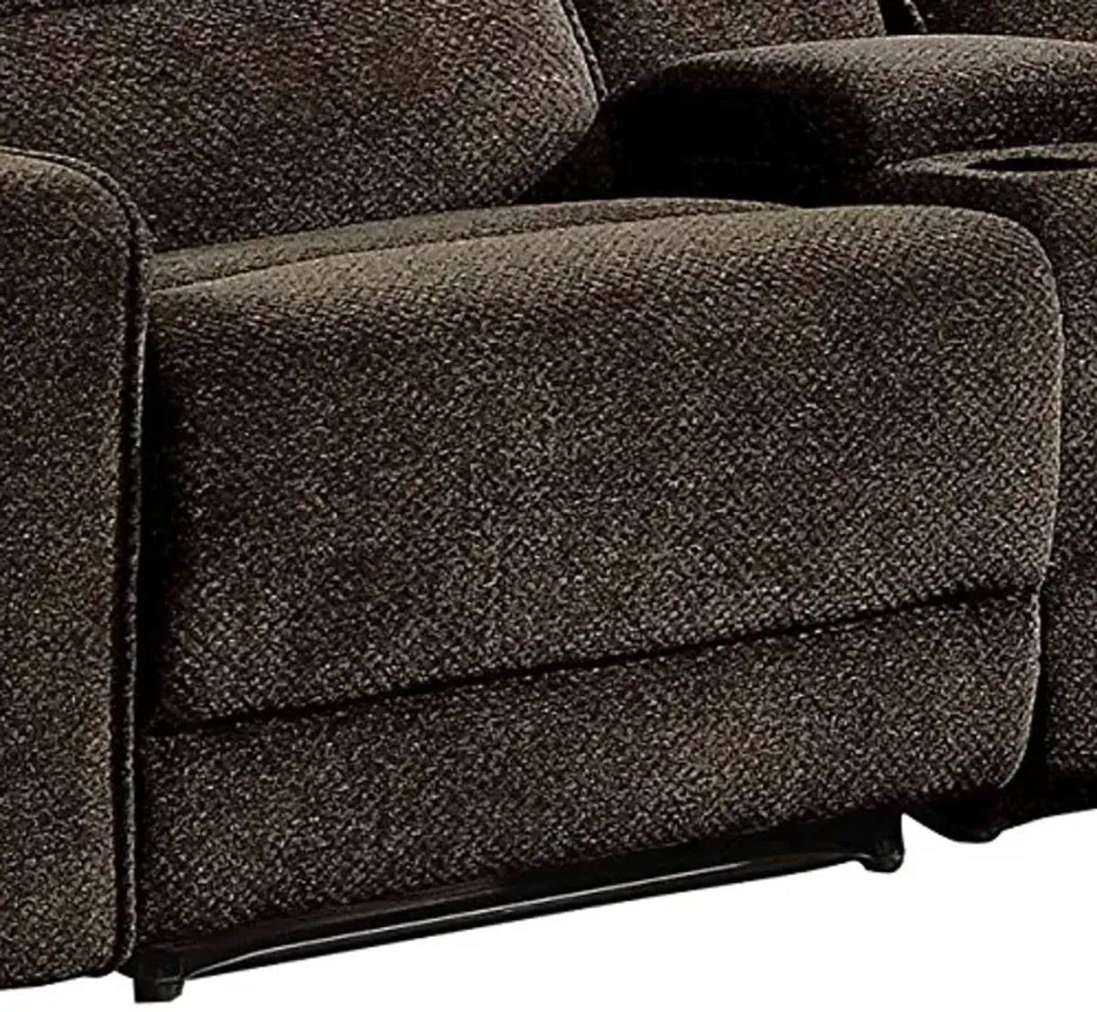 Homelegance Shreveport 6-Piece Sectional with Three Reclining Chairs, and Center Cup holders Console Fabric Chenille, Brown