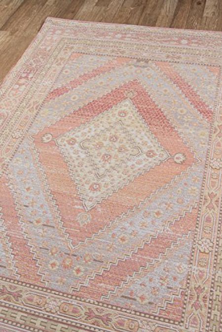 Momeni Isabella Traditional Geometric Flat Weave Area Rug, 2 ft 0 in x 3 ft 0 in, Pink
