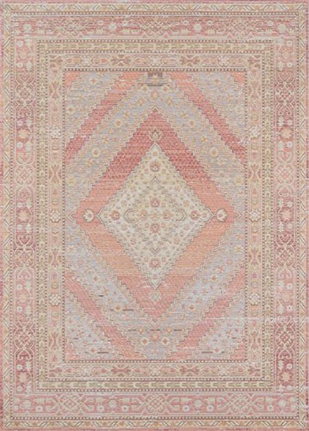 Momeni Isabella Traditional Geometric Flat Weave Area Rug, 2 ft 0 in x 3 ft 0 in, Pink