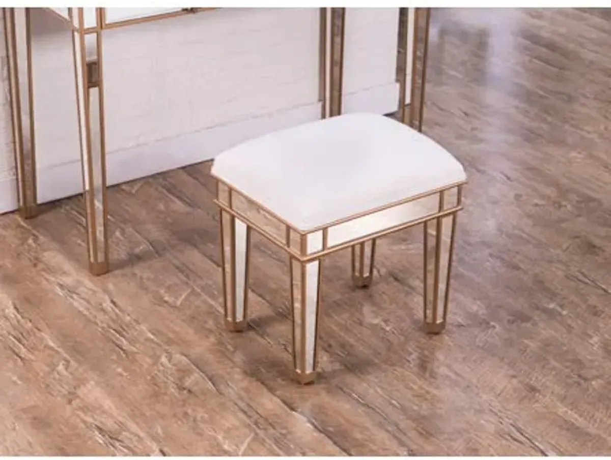 Elegant Decor Dressing Stool, 12345, Gold, Gold/