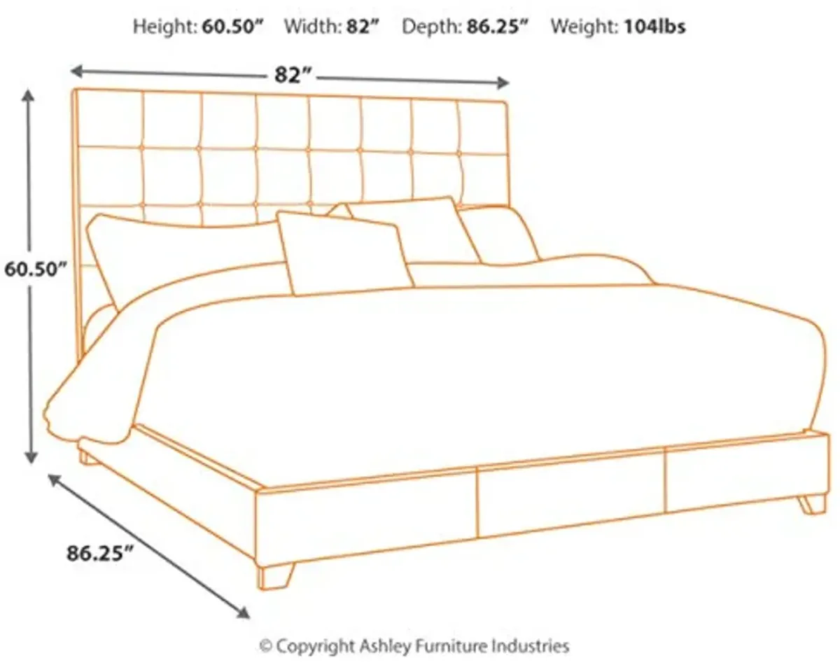 Signature Design by Ashley Dolante Modern Farmhouse Button-Tufted Upholstered Platform Bed, King, Beige