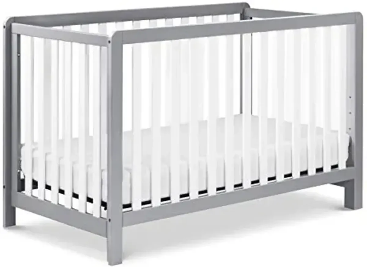 Carter's by DaVinci Colby 4-in-1 Convertible Baby Crib - GREENGUARD Gold Certified Convertible Crib to Toddler Bed, Daybed, Full-Size Wooden Bed - 4 Adjustable Mattress Heights - Grey and White