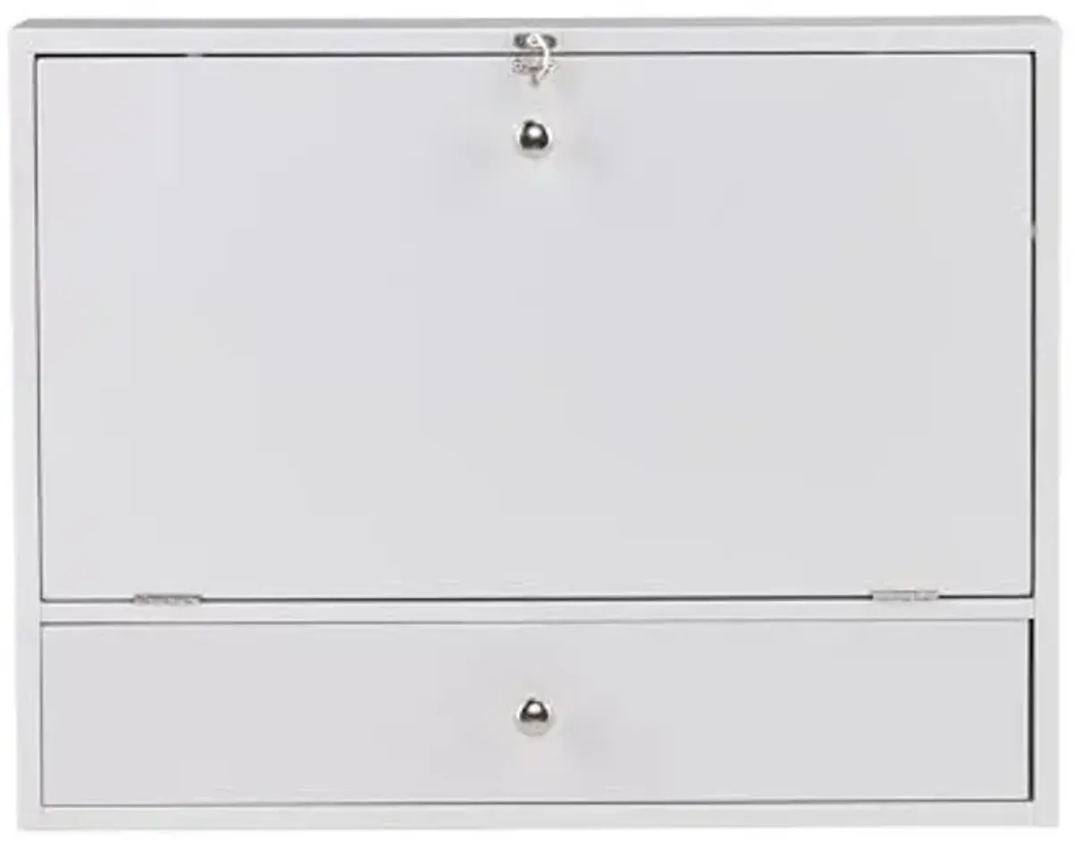 Southern Enterprises SEI Furniture Wall Mount Folding Floating Desk in White
