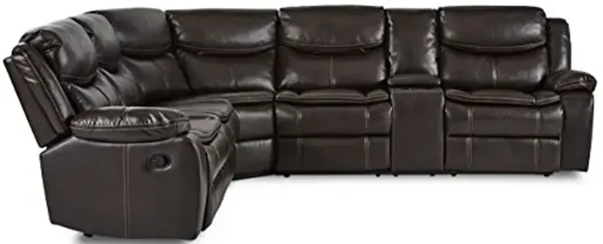 Homelegance 118" Manual Reclining Sectional Sofa, Brown