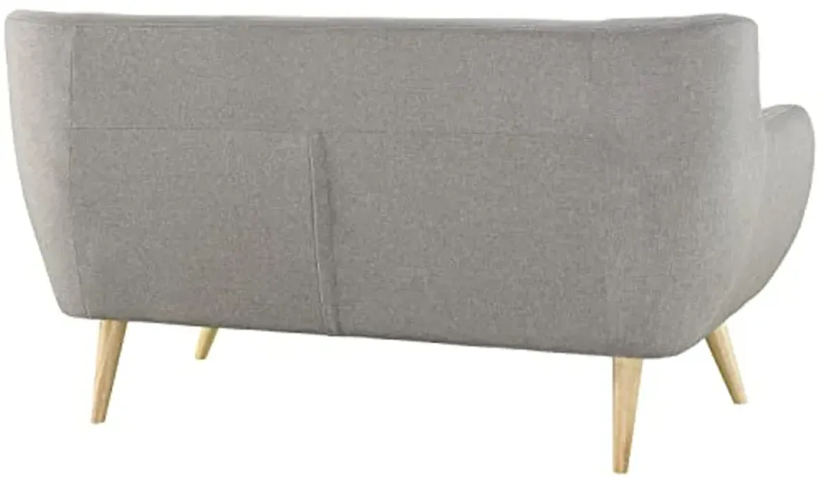 Modway Remark Mid-Century Modern Upholstered Fabric Sofa and Loveseat in Light Gray