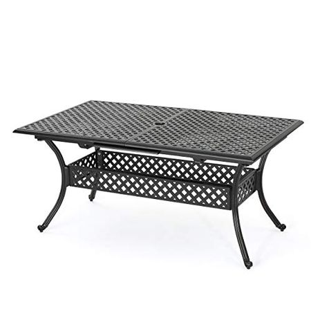 Christopher Knight Home Abigail Outdoor Cast Aluminum Expandable Rectangular Dining Table, Shiny Copper Finish