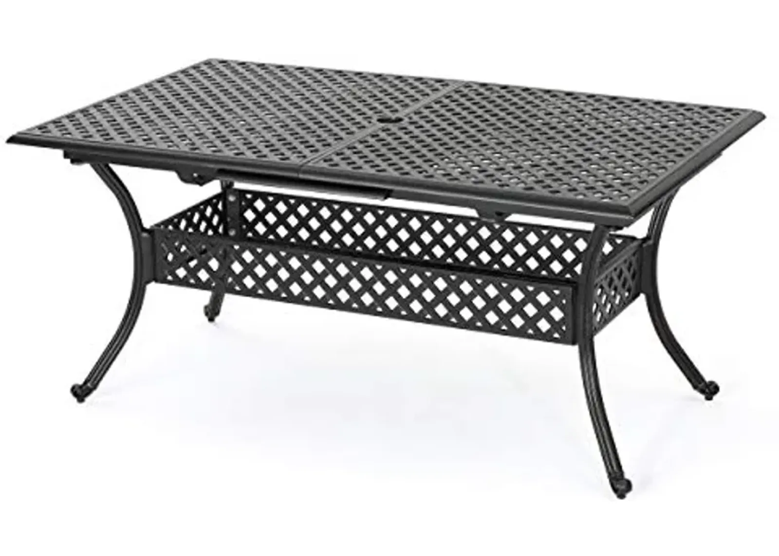 Christopher Knight Home Abigail Outdoor Cast Aluminum Expandable Rectangular Dining Table, Shiny Copper Finish