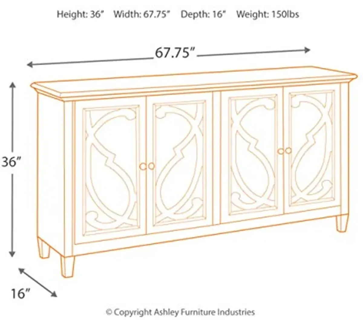 Signature Design by Ashley Mirimyn Vintage Accent Cabinet or TV Stand, Light Gray