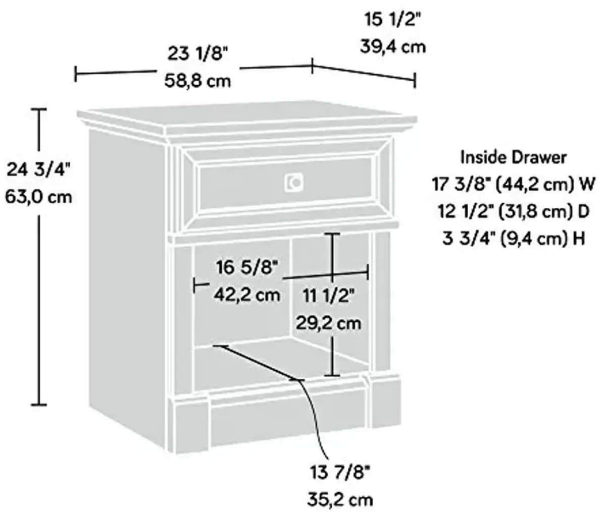 Sauder Palladia Night Stand, Vintage Oak finish