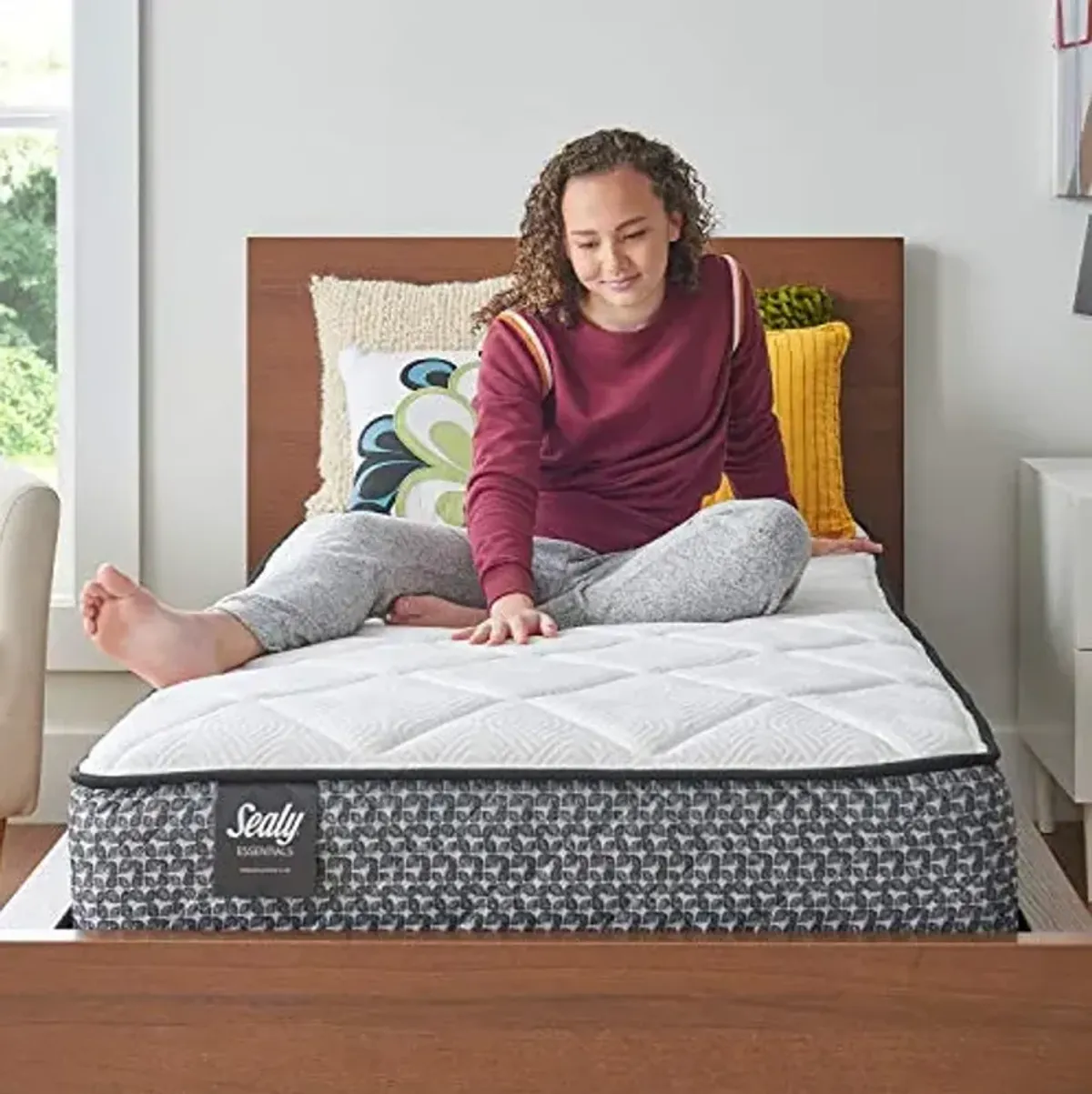 Sealy Essentials Spring Osage Bed Mattress Conventional, Twin, white
