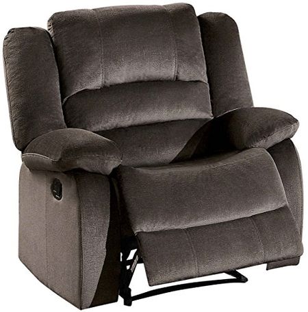 Homelegance Jarita Reclining Chair Polyester Fabric Cover, Chocolate