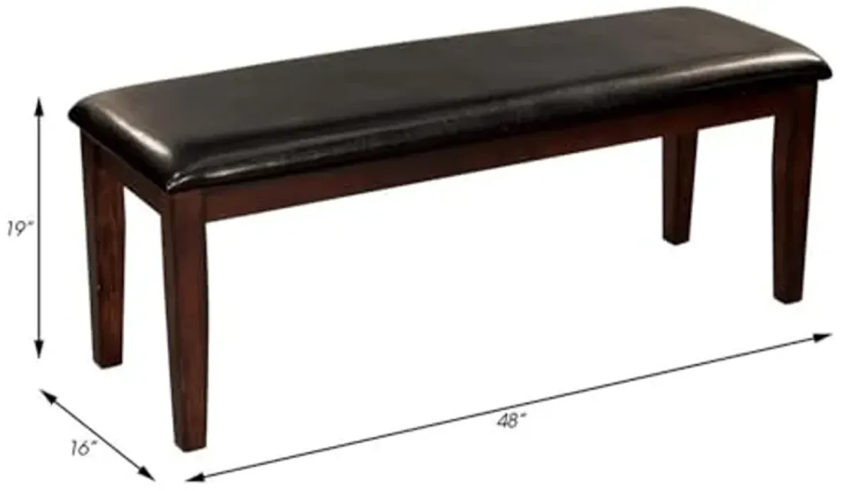 Homelegance 48" Dining Bench with Bi-Cast Vinyl Padded Seat, Cherry (5547-13)