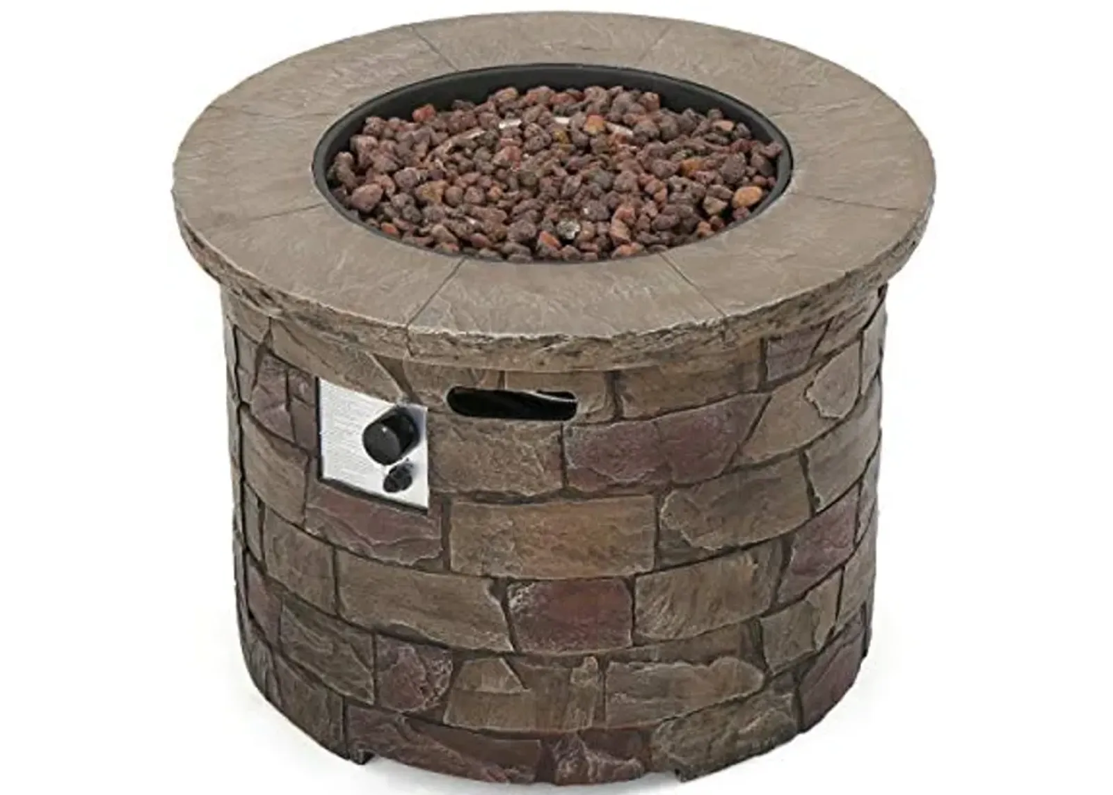 Christopher Knight Home Stillwater Outdoor Circular Firepit, Natural Stone Finish