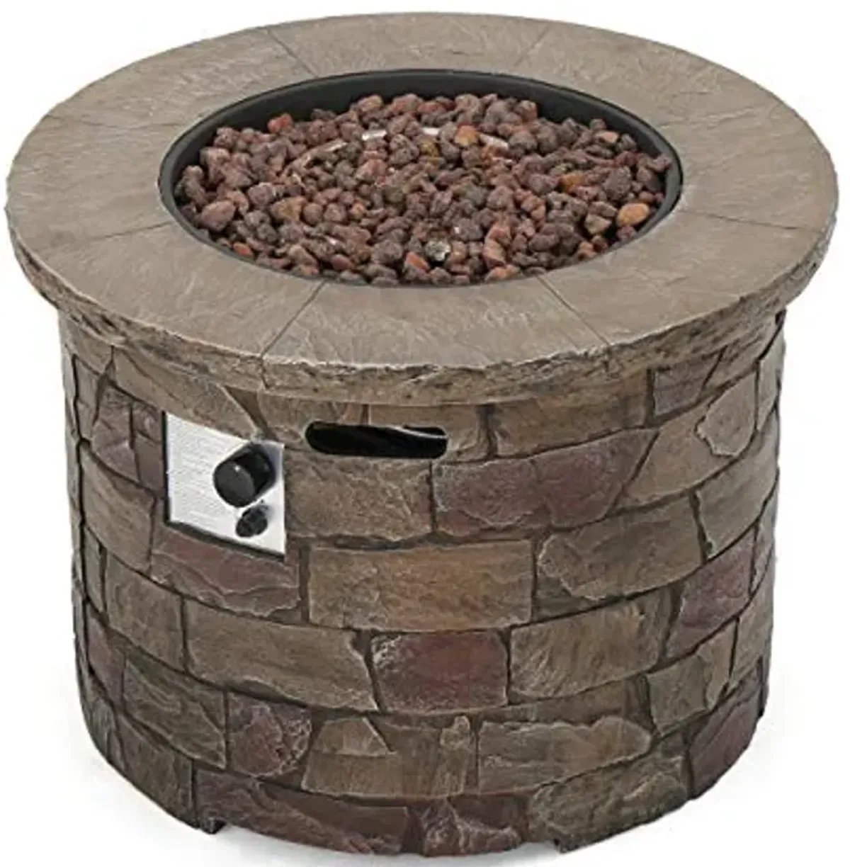 Christopher Knight Home Stillwater Outdoor Circular Firepit, Natural Stone Finish