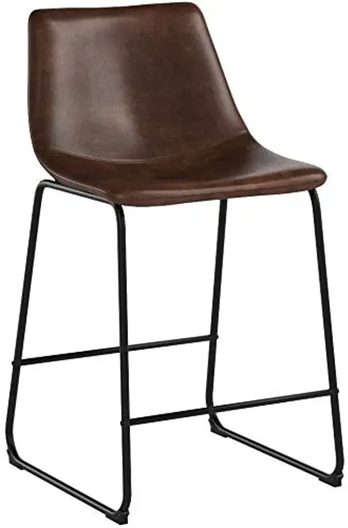 Signature Design by Ashley Centiar 24" Counter Height Modern Bucket Barstool 2 Count, Brown