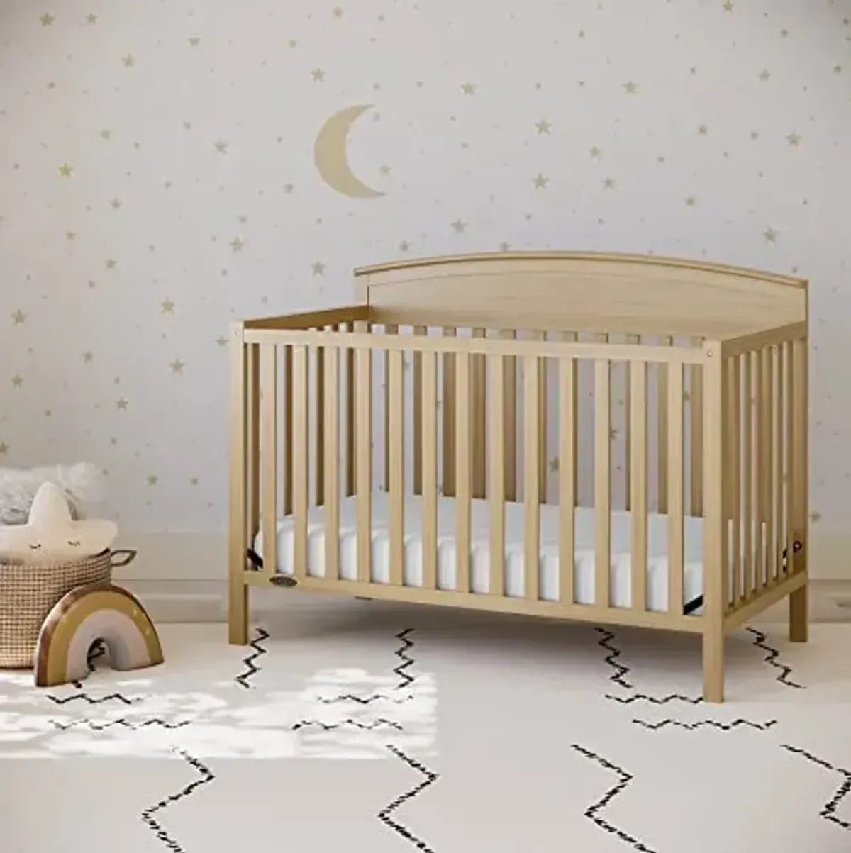 Graco Benton 5-in-1 Convertible Crib (Driftwood) – GREENGUARD Gold Certified, Converts from Baby Crib to Toddler Bed, Daybed and Full-Size Bed, Fits Standard Full-Size Crib Mattress