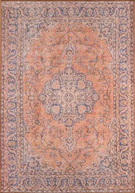 Momeni Rugs Afshar Traditional Medallion Area 5'0" x 7'6", Copper