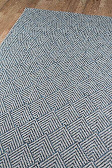 Momeni Rugs Como Contemporary Geometric Indoor Outdoor Area Rug, 5' X 7'6", Blue