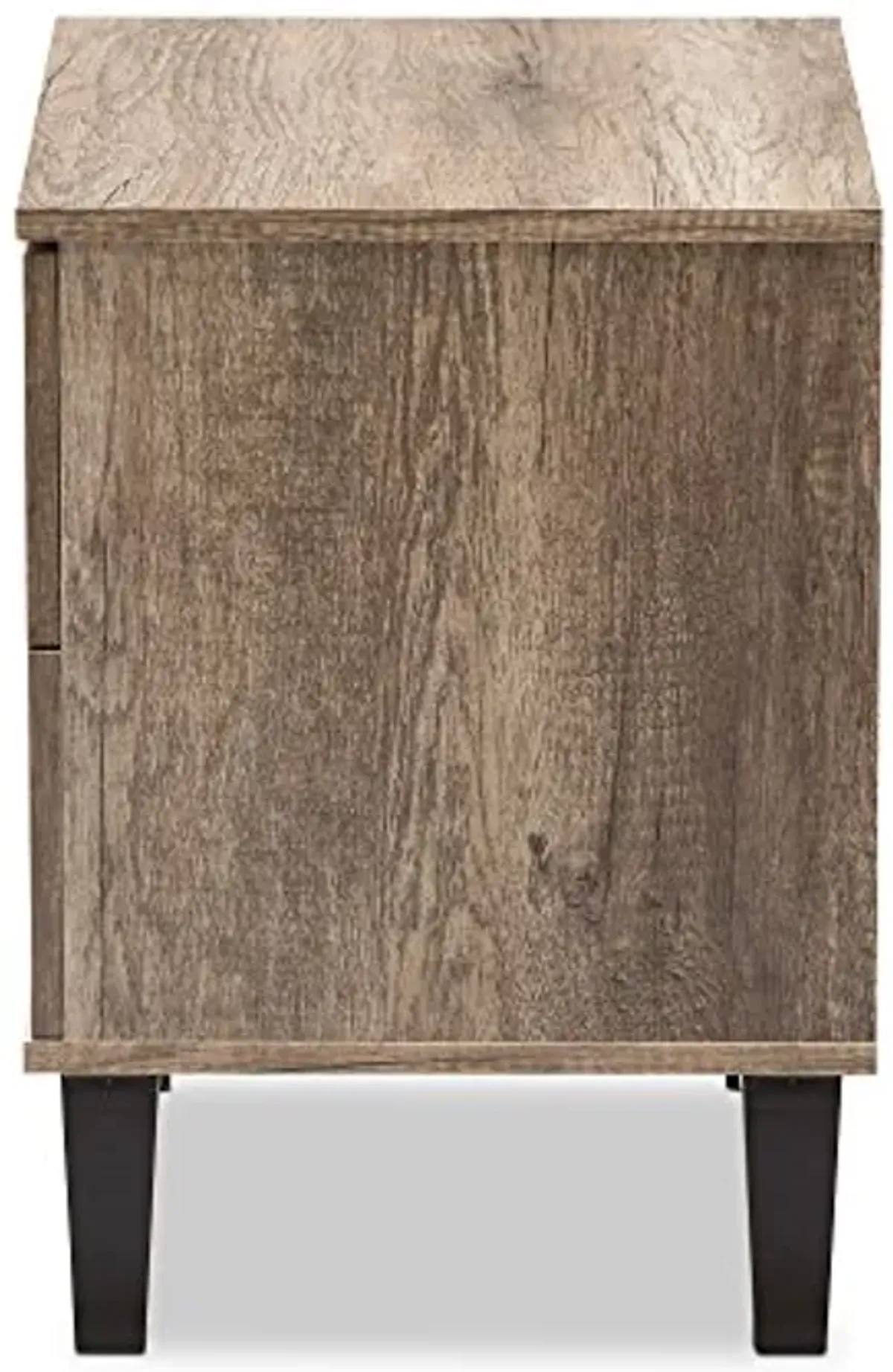 Baxton Studio Nightstands, 2-Drawer Nightstand, Light Brown