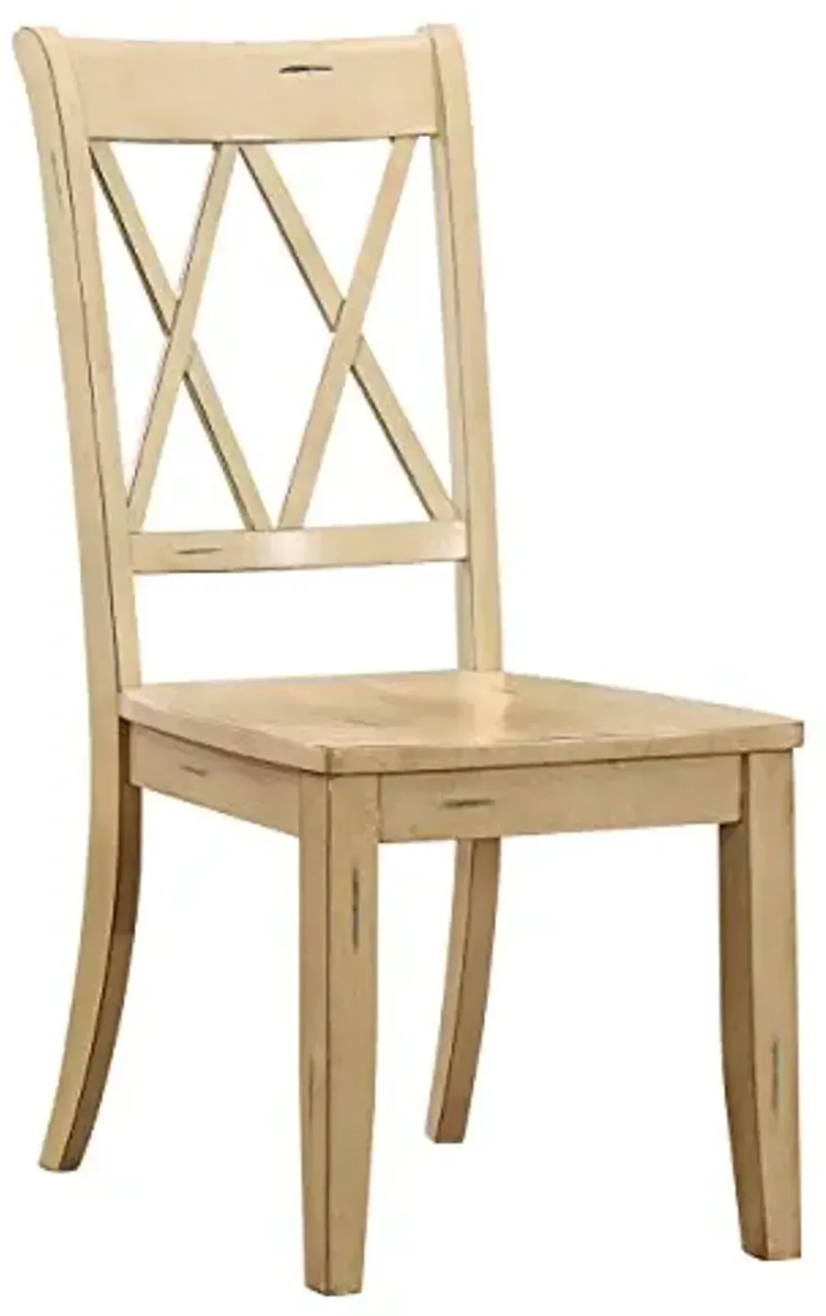 Homelegance Janina Dining Room Chairs Set of 2, Modern Farmhouse Dining Chairs Set of 2, Solid Wood, X Cross Back, Traditional Modern Ranch Style Kitchen For Table, Armless, Easy Assembly, Buttermilk