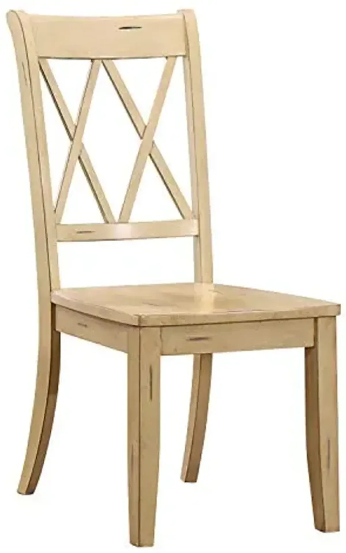 Homelegance Janina Dining Room Chairs Set of 2, Modern Farmhouse Dining Chairs Set of 2, Solid Wood, X Cross Back, Traditional Modern Ranch Style Kitchen For Table, Armless, Easy Assembly, Buttermilk