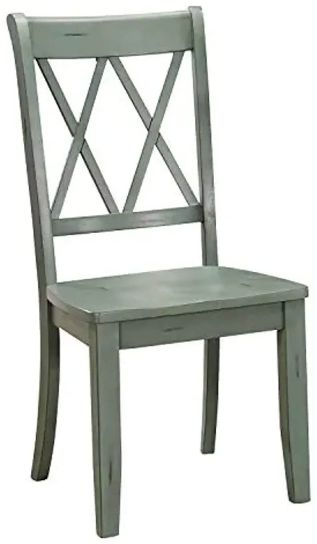 Homelegance Janina Dining Room Chairs Set of 2, Modern Farmhouse Dining Chairs Set of 2, Solid Wood, X Cross Back, Traditional Modern Ranch Style Kitchen For Table, Armless, Easy Assembly, Teal
