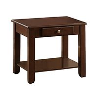 Homelegance Carrier End Table with Lower Shelf & Drawer, Cherry (3256RF-04)