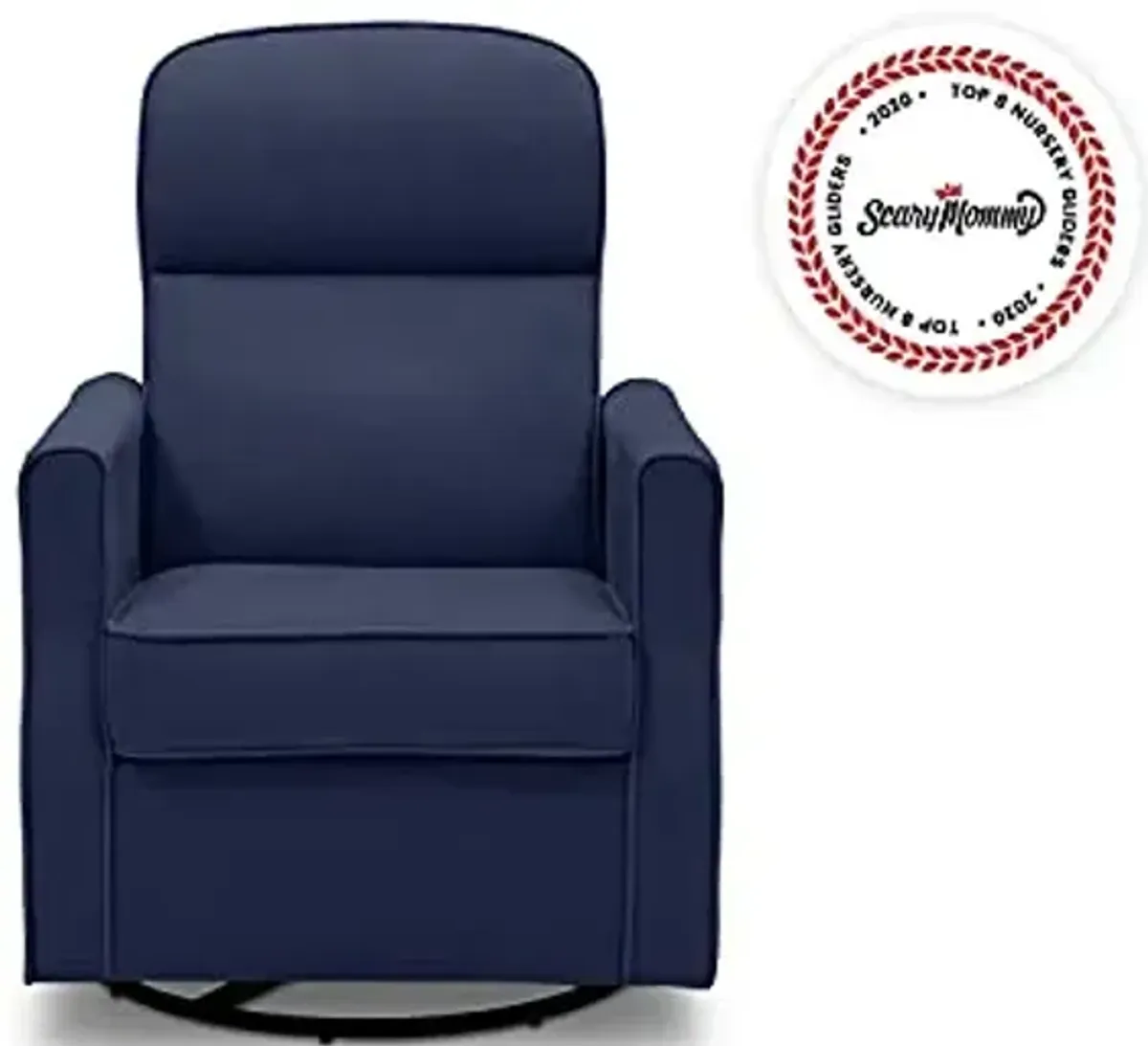 Delta Children Clair Slim Nursery Glider Swivel Rocker Chair, Navy