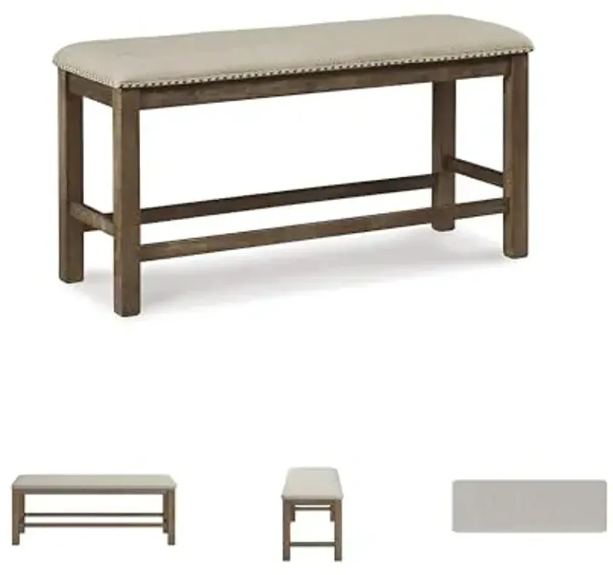 Signature Design by Ashley Morriville Counter Height Upholstered Dining Room Bench, Brown