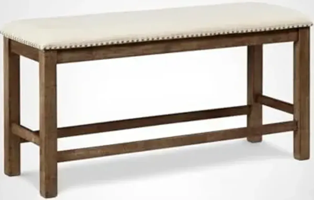 Signature Design by Ashley Morriville Counter Height Upholstered Dining Room Bench, Brown