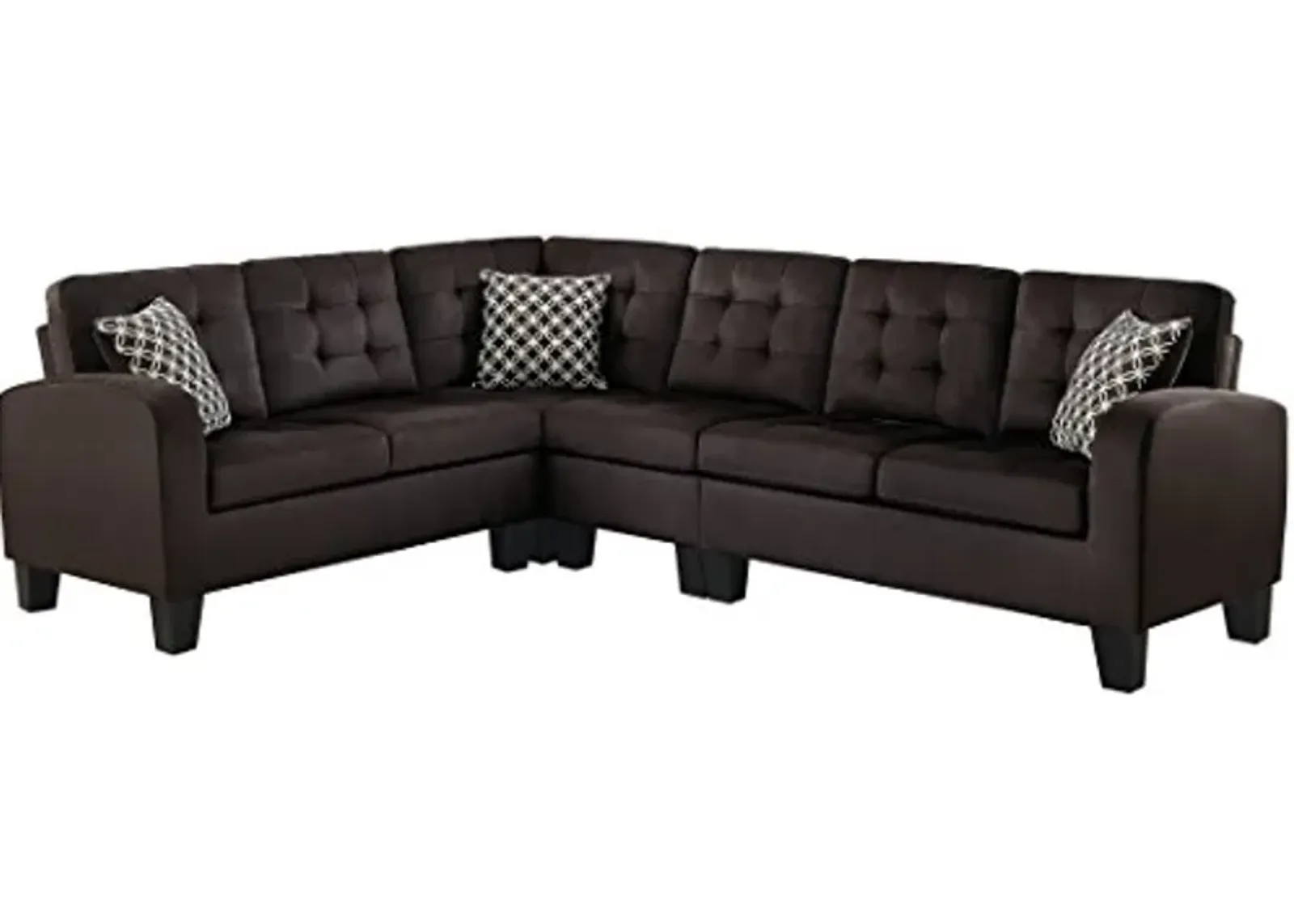 Homelegance Sinclair 84" x 107" Fabric Sectional Sofa, Chocolate