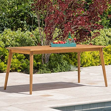 Christopher Knight Home Stanyan 7 Piece Outdoor Acacia Wood Dining Set | Perfect for Patio | with Teak Finish