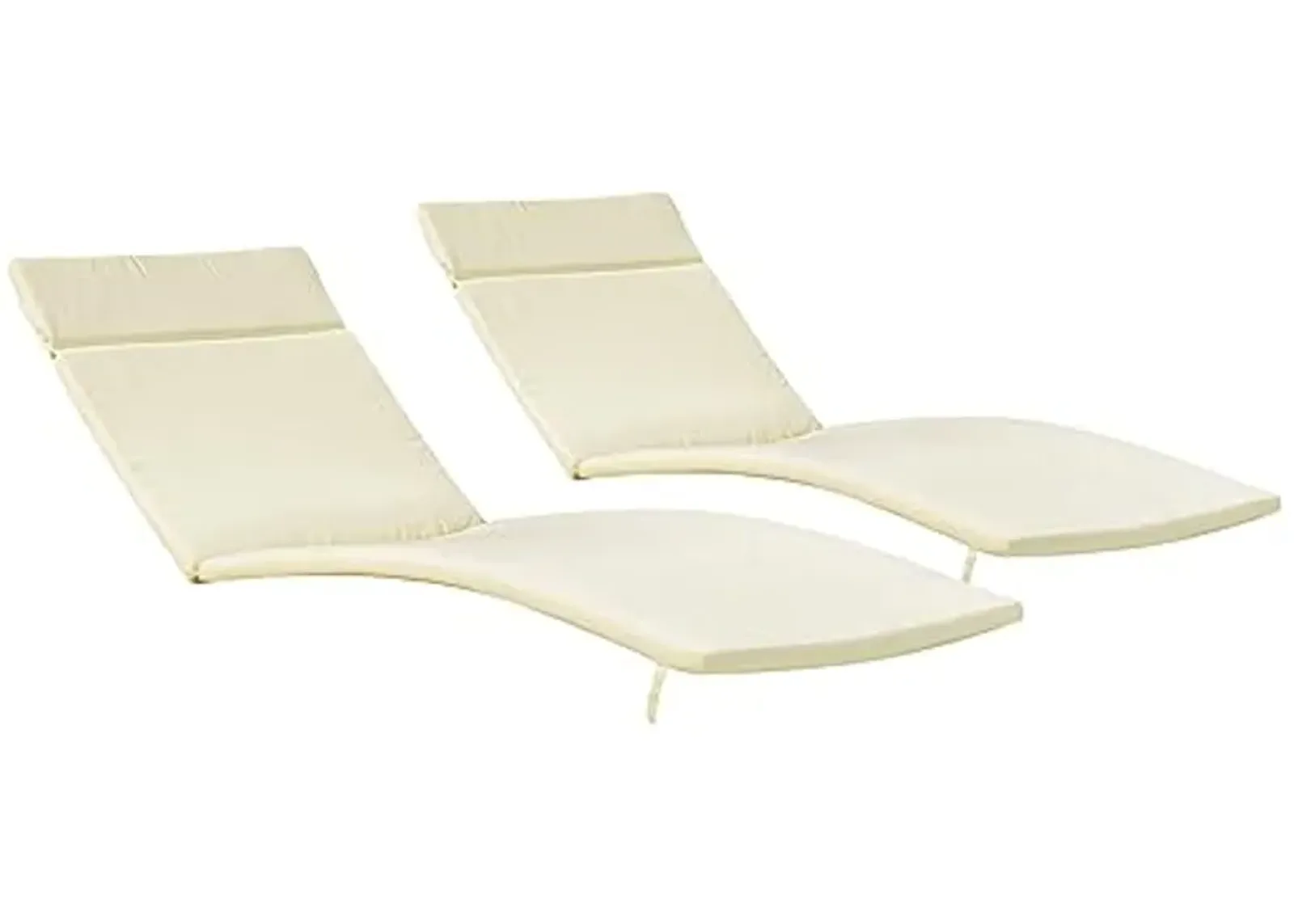 Christopher Knight Home New Lakeport Outdoor Chaise Lounge Cushion (Set of 2), 2 Count (Pack of 1), Beige