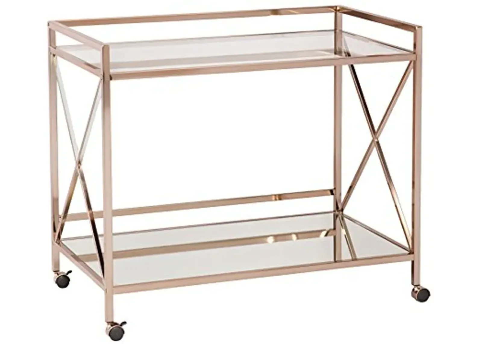 SEI Furniture Maxton Metallic Open Shelf Bar Cart, Gold